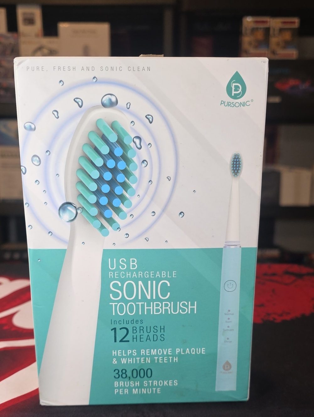 Pursonic USB Rechargeable Sonic Toothbrush - Teal/White